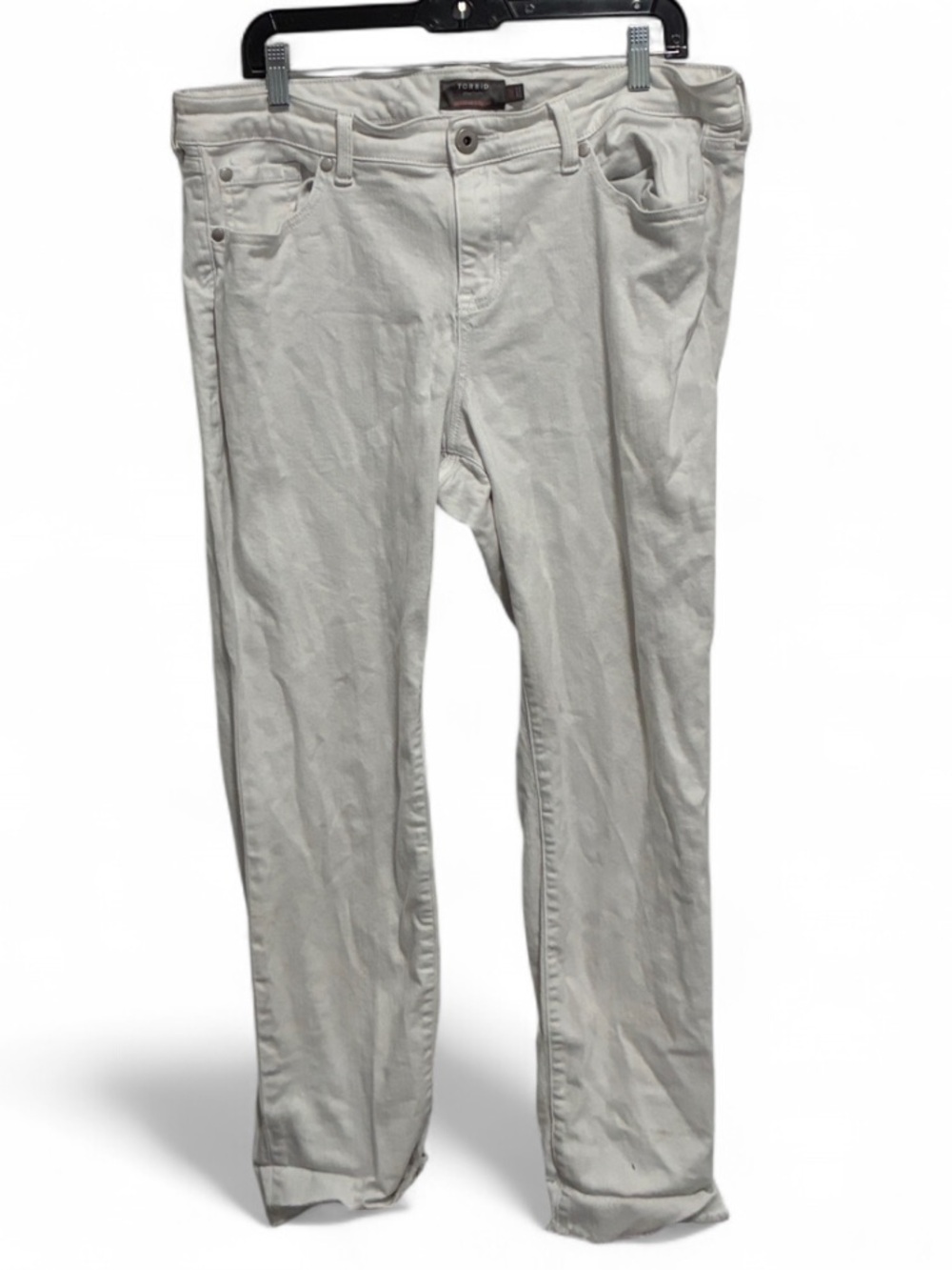 torrid White Boyfriend Straight Jeans - Stretch Denim